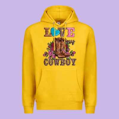 Valentines Day Love My Cowboy Premium Hoodie Designed By Adodesignshop