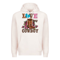 Pale Pink valentines day love my cowboy Premium Hoodie - AdoDesignShop