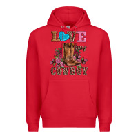 Red valentines day love my cowboy Premium Hoodie - AdoDesignShop
