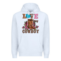 White valentines day love my cowboy Premium Hoodie - AdoDesignShop