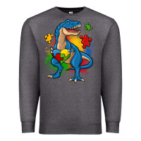 Charcoal Heather autism trex Premium Sweatshirt - Zillion Design Studio