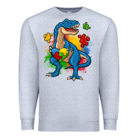 Heather Grey autism trex Premium Sweatshirt - Zillion Design Studio