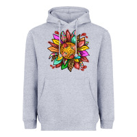 Heather Grey strawberry sunflower Heavyweight Hoodie - texasbilliewilder