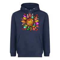 Navy strawberry sunflower Heavyweight Hoodie - texasbilliewilder