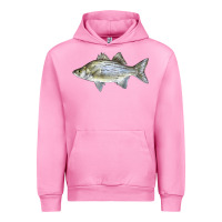 Fuchsia Pink White Bass Fish Illustrations Urban Hoodie - LillyAllenDesigns