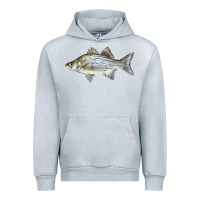 Heather Grey White Bass Fish Illustrations Urban Hoodie - LillyAllenDesigns