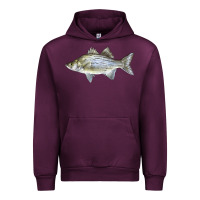Mauve Wine White Bass Fish Illustrations Urban Hoodie - LillyAllenDesigns