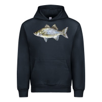 Navy White Bass Fish Illustrations Urban Hoodie - LillyAllenDesigns