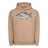 Pigment Burro White Bass Fish Illustrations Urban Hoodie - LillyAllenDesigns
