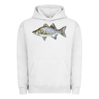 Pigment Lunar Rock White Bass Fish Illustrations Urban Hoodie - LillyAllenDesigns
