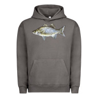 Pigment Tornado White Bass Fish Illustrations Urban Hoodie - LillyAllenDesigns
