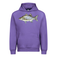 Tulip White Bass Fish Illustrations Urban Hoodie - LillyAllenDesigns