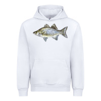 White White Bass Fish Illustrations Urban Hoodie - LillyAllenDesigns