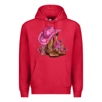 Cardinal valentines day boots cowgirl hat and roses Premium Hoodie - AdoDesignShop