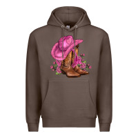 Coffee valentines day boots cowgirl hat and roses Premium Hoodie - AdoDesignShop