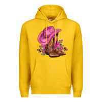 Lemon valentines day boots cowgirl hat and roses Premium Hoodie - AdoDesignShop
