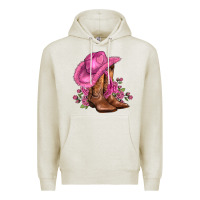 Valentines Day Boots Cowgirl Hat And Roses Premium Hoodie | Teevron