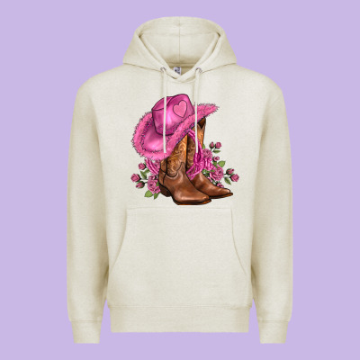 Valentines Day Boots Cowgirl Hat And Roses Premium Hoodie Designed By Adodesignshop
