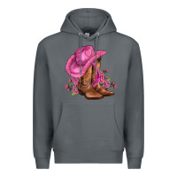 Rock valentines day boots cowgirl hat and roses Premium Hoodie - AdoDesignShop