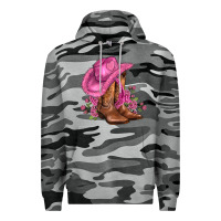 Slate Camo valentines day boots cowgirl hat and roses Premium Hoodie - AdoDesignShop