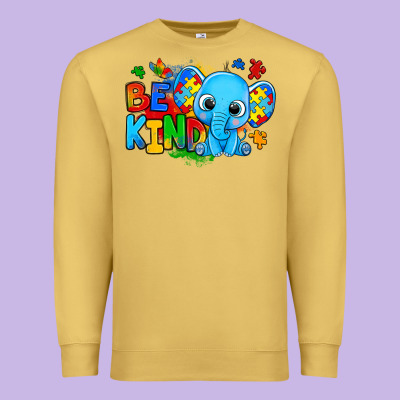 Be Kind Autism Elephant Premium Sweatshirt Designed By Zillion Design Studio