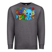 Charcoal Heather be kind autism elephant Premium Sweatshirt - Zillion Design Studio