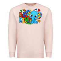 Pale Pink be kind autism elephant Premium Sweatshirt - Zillion Design Studio