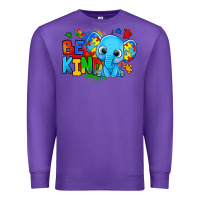 Purple be kind autism elephant Premium Sweatshirt - Zillion Design Studio