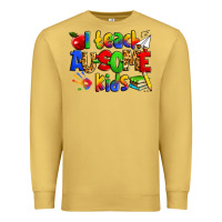Antique Gold i teach ausome kids autism teacher Premium Sweatshirt - Zillion Design Studio