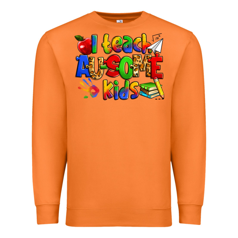 I Teach Ausome Kids Autism Teacher Premium Sweatshirt by Zillion Design Studio | Teevron