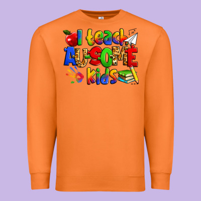 I Teach Ausome Kids Autism Teacher Premium Sweatshirt Designed By Zillion Design Studio