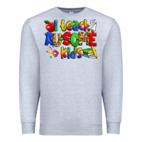 Heather Grey i teach ausome kids autism teacher Premium Sweatshirt - Zillion Design Studio
