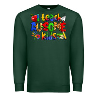 Sports Green i teach ausome kids autism teacher Premium Sweatshirt - Zillion Design Studio