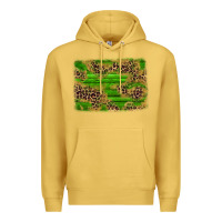 Antique Gold western leopard distressed background Premium Hoodie - AdoDesignShop