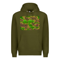 Army Green western leopard distressed background Premium Hoodie - AdoDesignShop