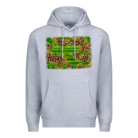 Heather Grey western leopard distressed background Premium Hoodie - AdoDesignShop