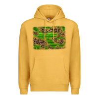Mustard western leopard distressed background Premium Hoodie - AdoDesignShop