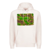 Pale Pink western leopard distressed background Premium Hoodie - AdoDesignShop