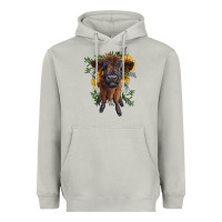 Moon Dust highland cow with sunflower Heavyweight Hoodie - RanaPortraitStore