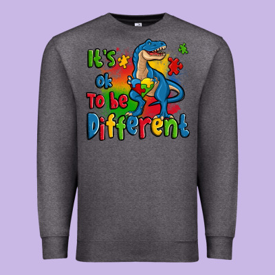 It's Ok To Be Different Autism Trex Premium Sweatshirt Designed By Zillion Design Studio