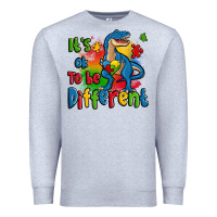 Heather Grey it's ok to be different autism trex Premium Sweatshirt - Zillion Design Studio