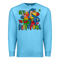 Ocean Blue it's ok to be different autism trex Premium Sweatshirt - Zillion Design Studio