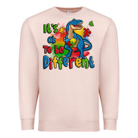 Pale Pink it's ok to be different autism trex Premium Sweatshirt - Zillion Design Studio