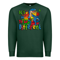Sports Green it's ok to be different autism trex Premium Sweatshirt - Zillion Design Studio