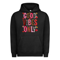 Pigment Black good vibes only Urban Hoodie - NancyCooperArtShop