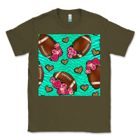 American Football Roses And Hearts Seamless Pattern Classic Tee | Teevron