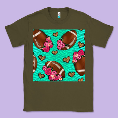 American Football Roses And Hearts Seamless Pattern Classic Tee Designed By Bundleandbundleshop