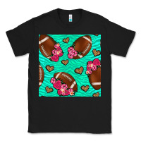 Black american football roses and hearts seamless pattern Classic Tee - BundleAndBundleShop