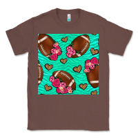 Chestnut american football roses and hearts seamless pattern Classic Tee - BundleAndBundleShop
