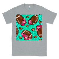 Heather Grey american football roses and hearts seamless pattern Classic Tee - BundleAndBundleShop